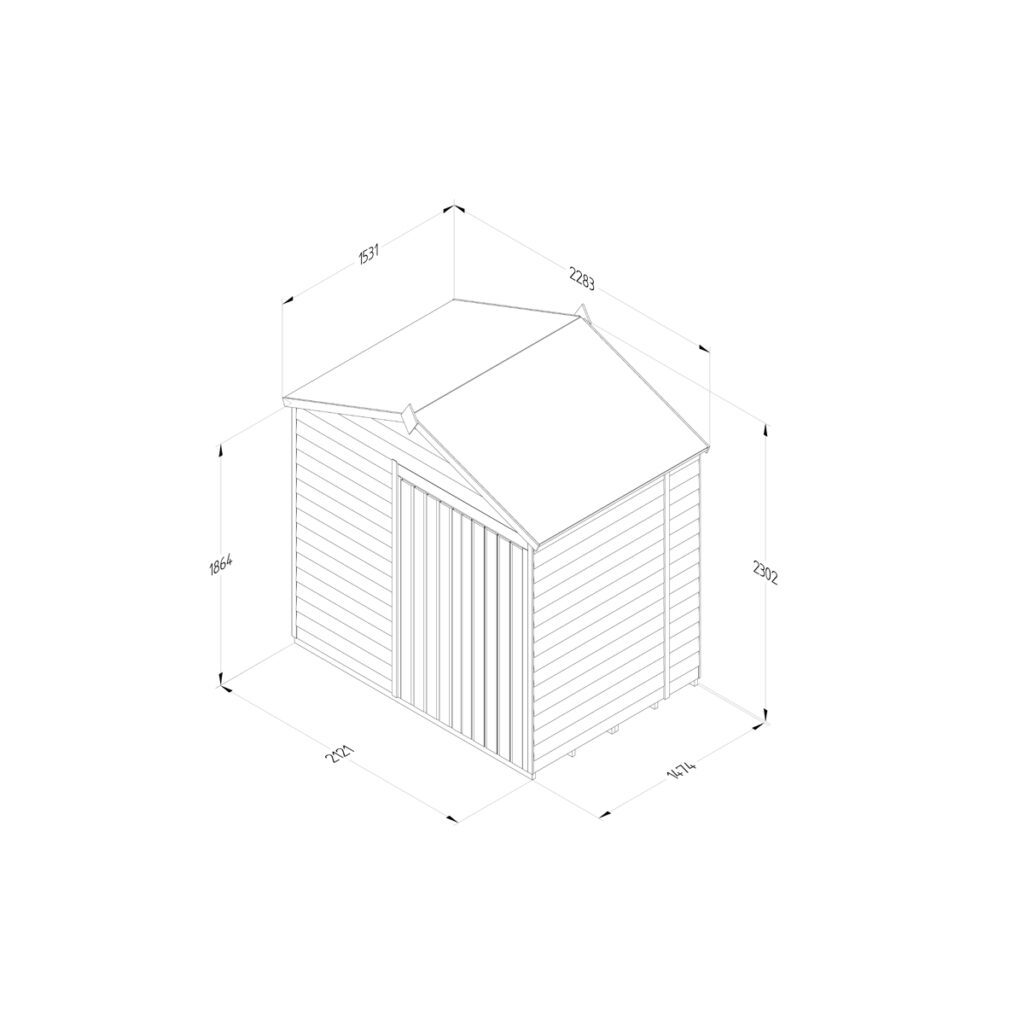 4LIFE Apex Shed 7×5 – Double Door – No Window 5013053199961 2